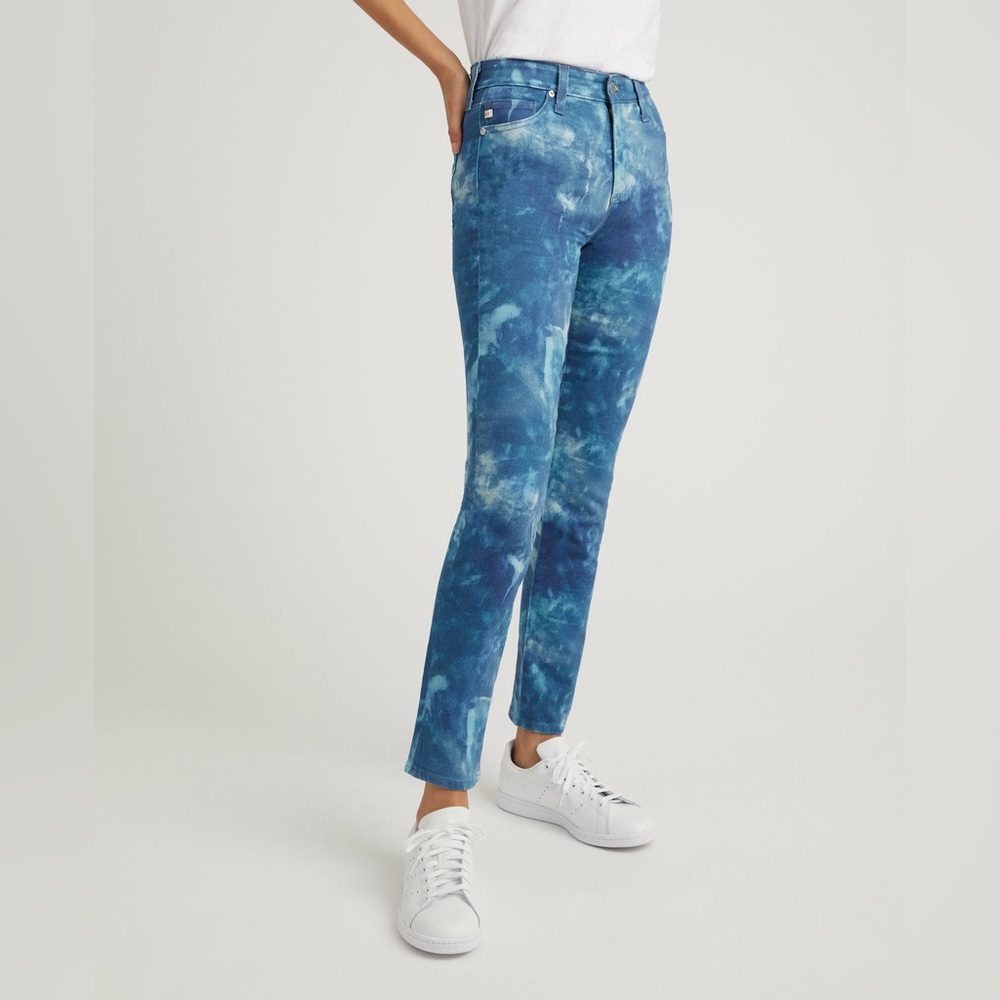 NWT AG ADRIANO GOLDSCHMIED Mari High Rise Straight Tie Dye Jeans AYNIRN